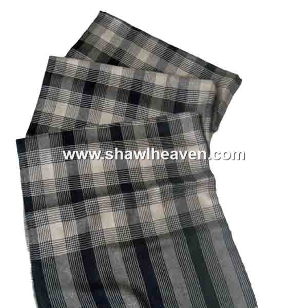 black check cashmere shawl, Tri Star Overseas